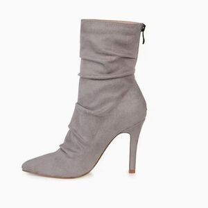 New Journee Markie Gray Suede Slouch Stiletto Heel Boots Sz 10